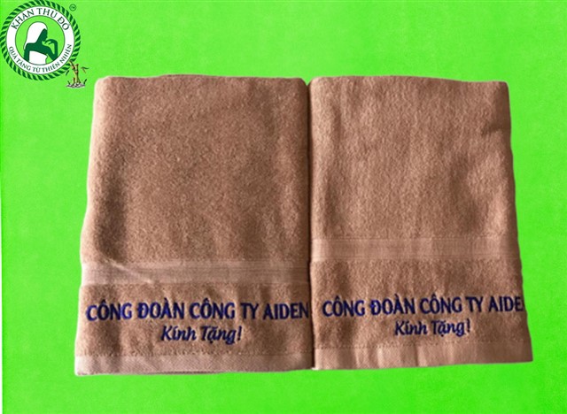 Khăn thêu logo - Công đoàng công ty AiDen