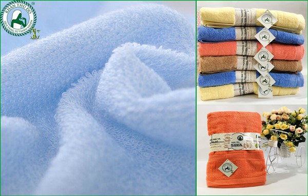 Khăn tắm sợi cotton thêu logo