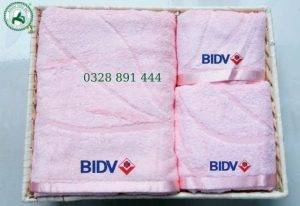 khăn thêu logo ngân hàng BIDV